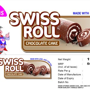 Chocolate Swiss Roll Cake(110g)(45pcs/box)(MRP ₹50/Pcs.)