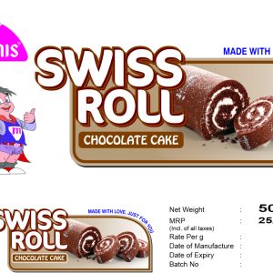 Chocolate Swiss Roll Cake(50g)(45pcs/box)(MRP ₹25/Pcs.)